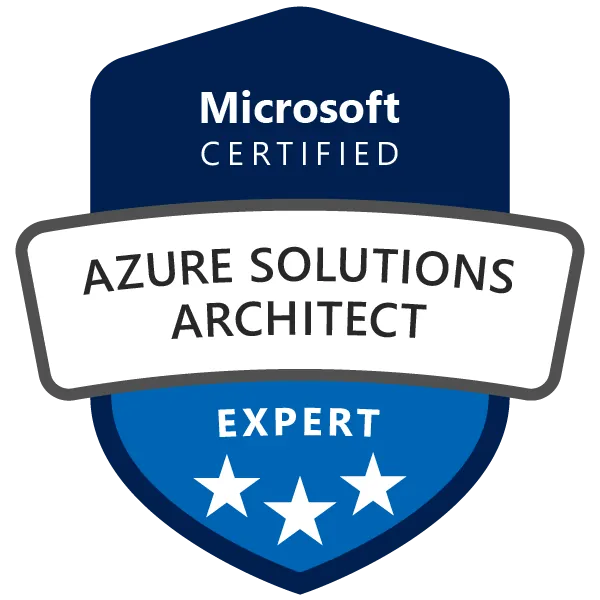Official logo of Microsoft Certified: Azure Solutions Architect Expert